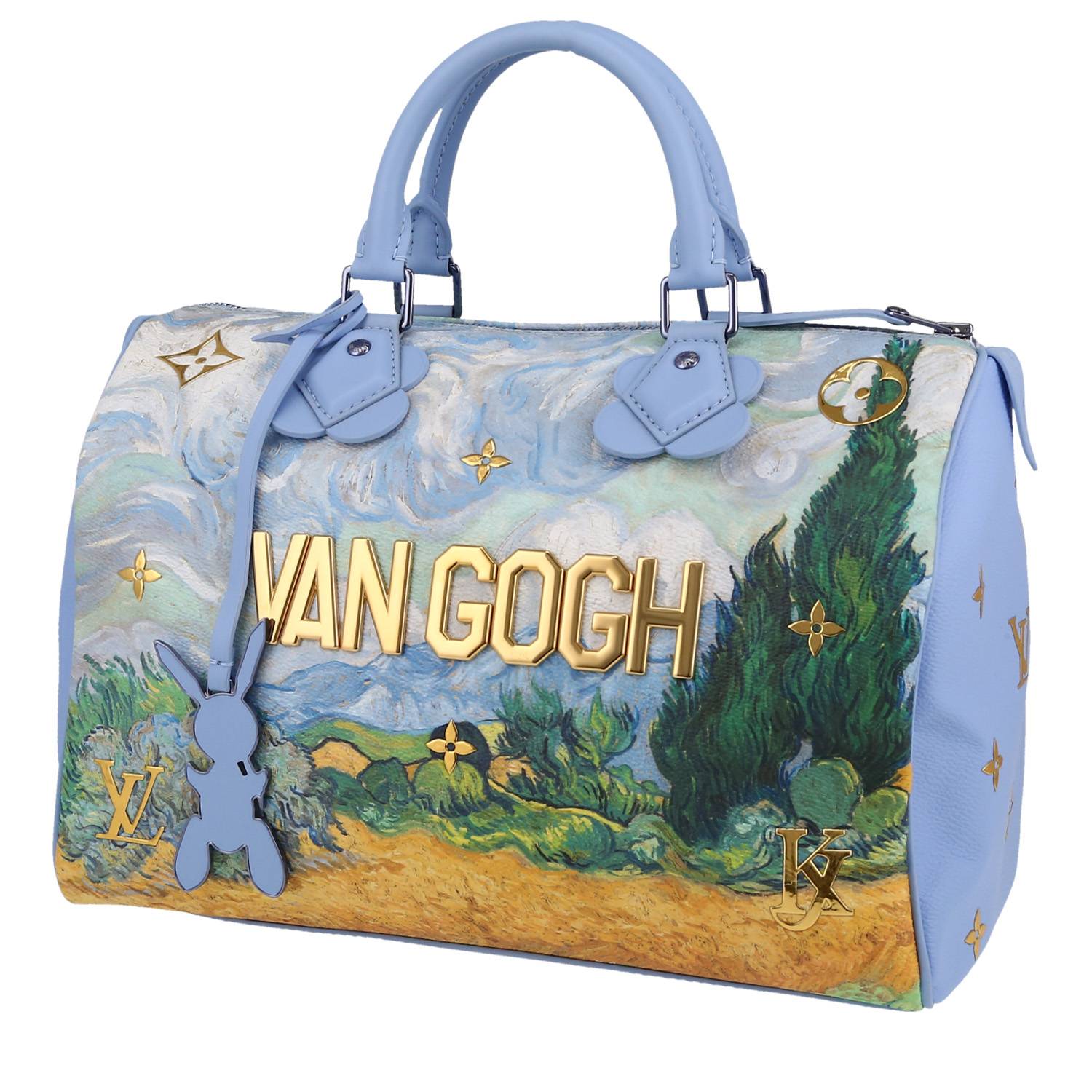 Sac à main Louis Vuitton Speedy Editions Limitées en cuir bleu vert