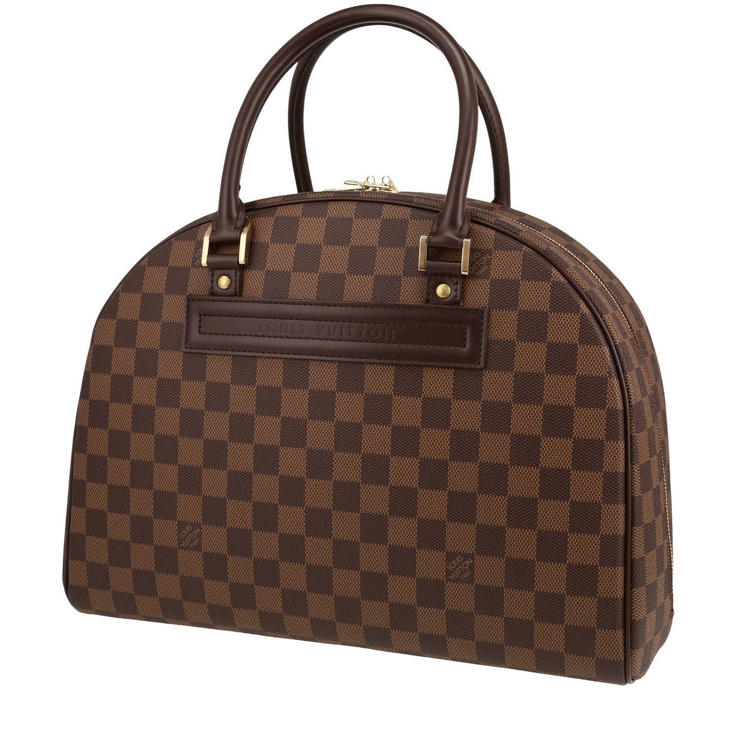 Sac à main Louis Vuitton Nolita en toile damier ébène et cuir