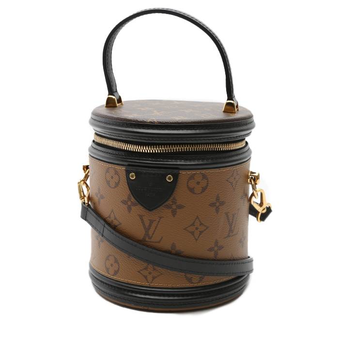 Sac à main Louis Vuitton Cannes en toile monogram marron et cuir