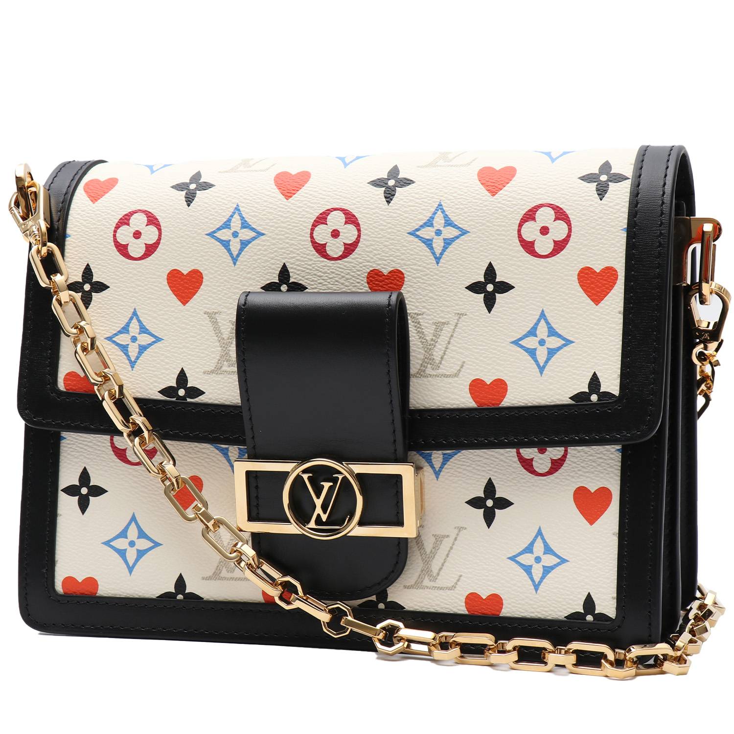 Sac à main Louis Vuitton Dauphine en toile monogram Game On blanche