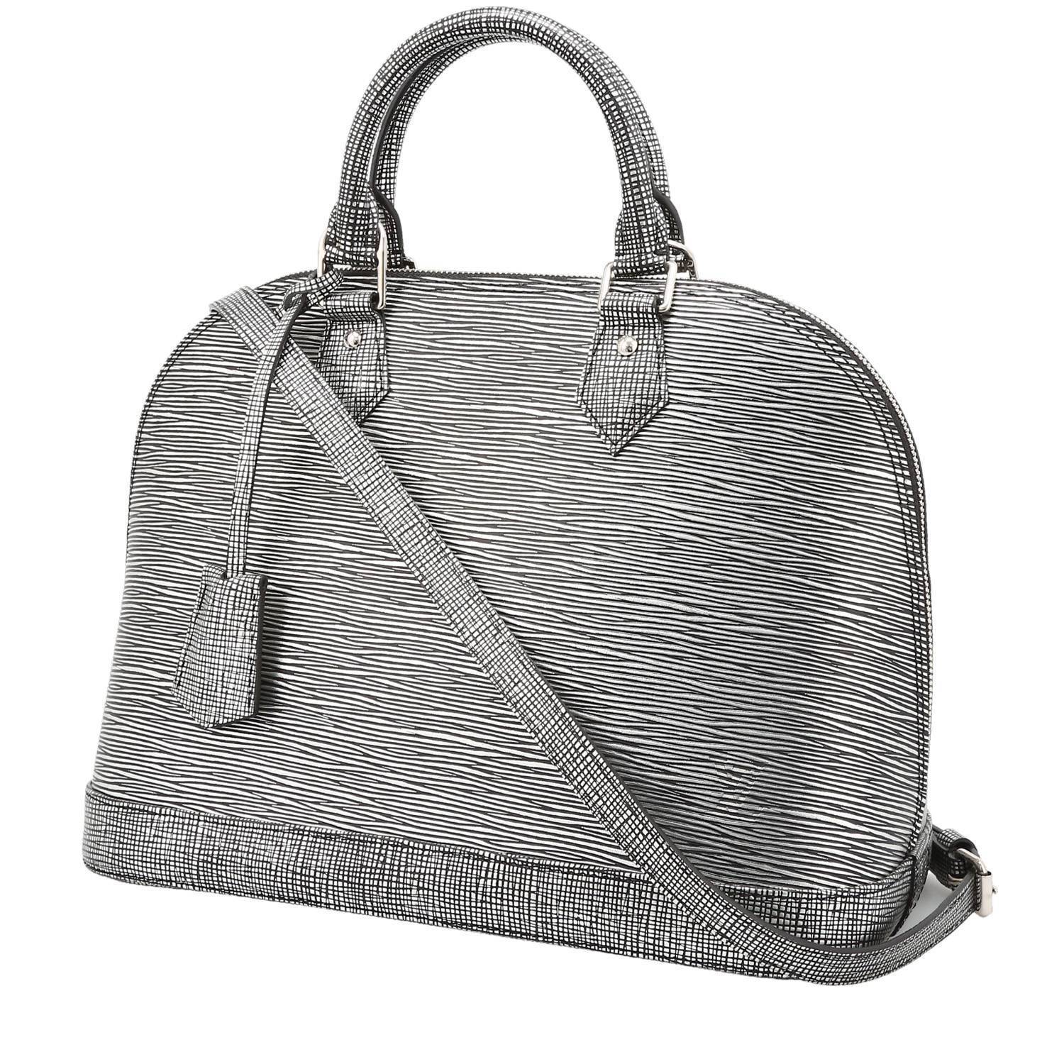 Sac à main Louis Vuitton Alma petit modèle en cuir épi argenté