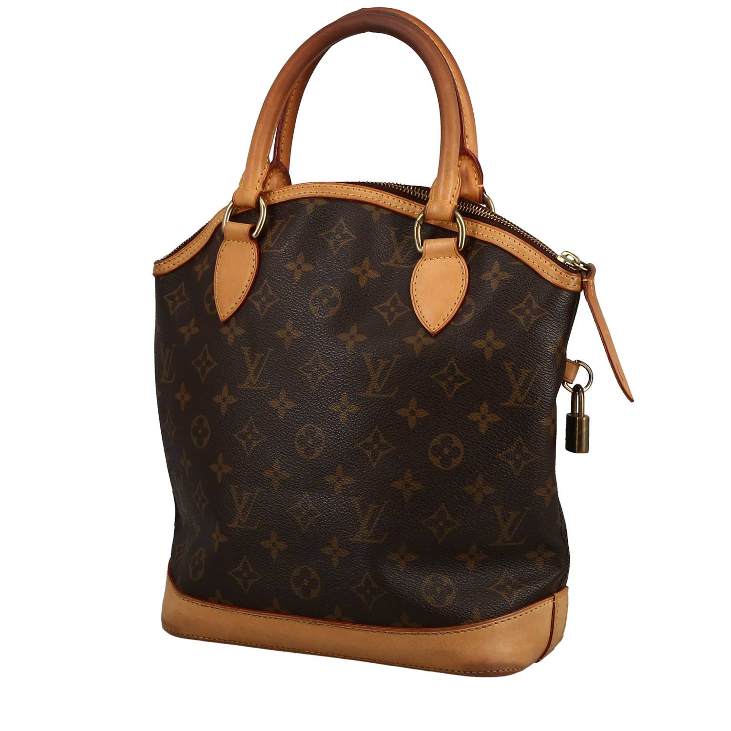 Sac à main Louis Vuitton Lockit en toile monogram et cuir naturel