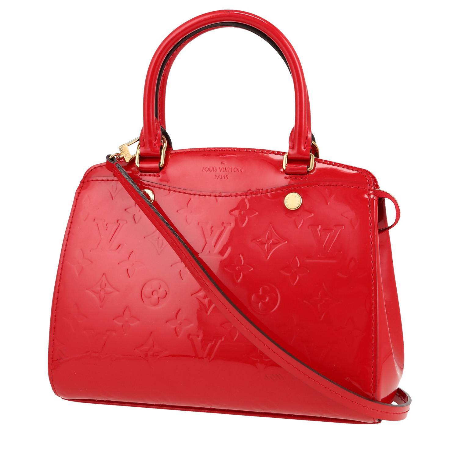 Sac à main Louis Vuitton Brea en cuir verni monogram rouge