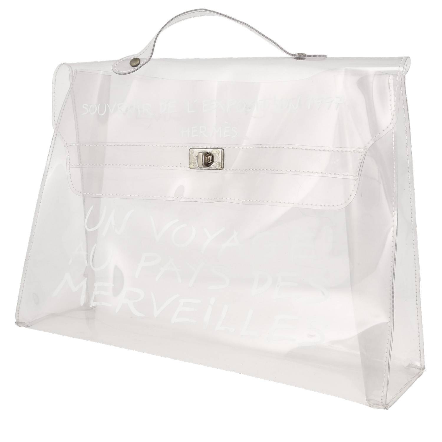 Sac à main Hermès Kelly Plastic en vinyle transparent – occasion