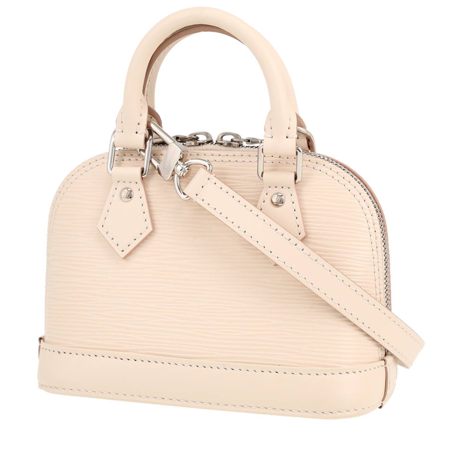 Sac à main Louis Vuitton Alma Nano en cuir épi blanc