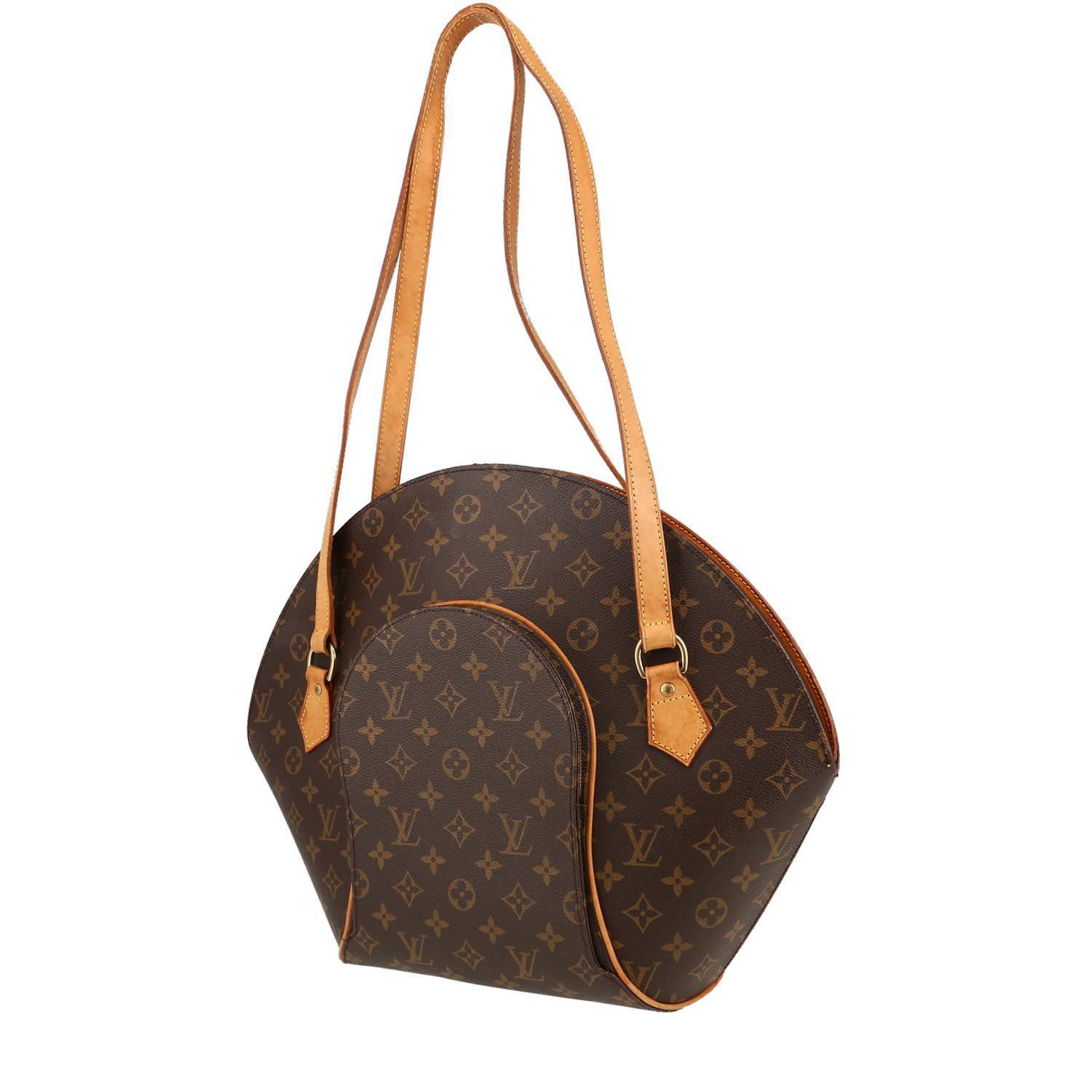 Sac à main Louis Vuitton Ellipse en toile monogram marron et cuir