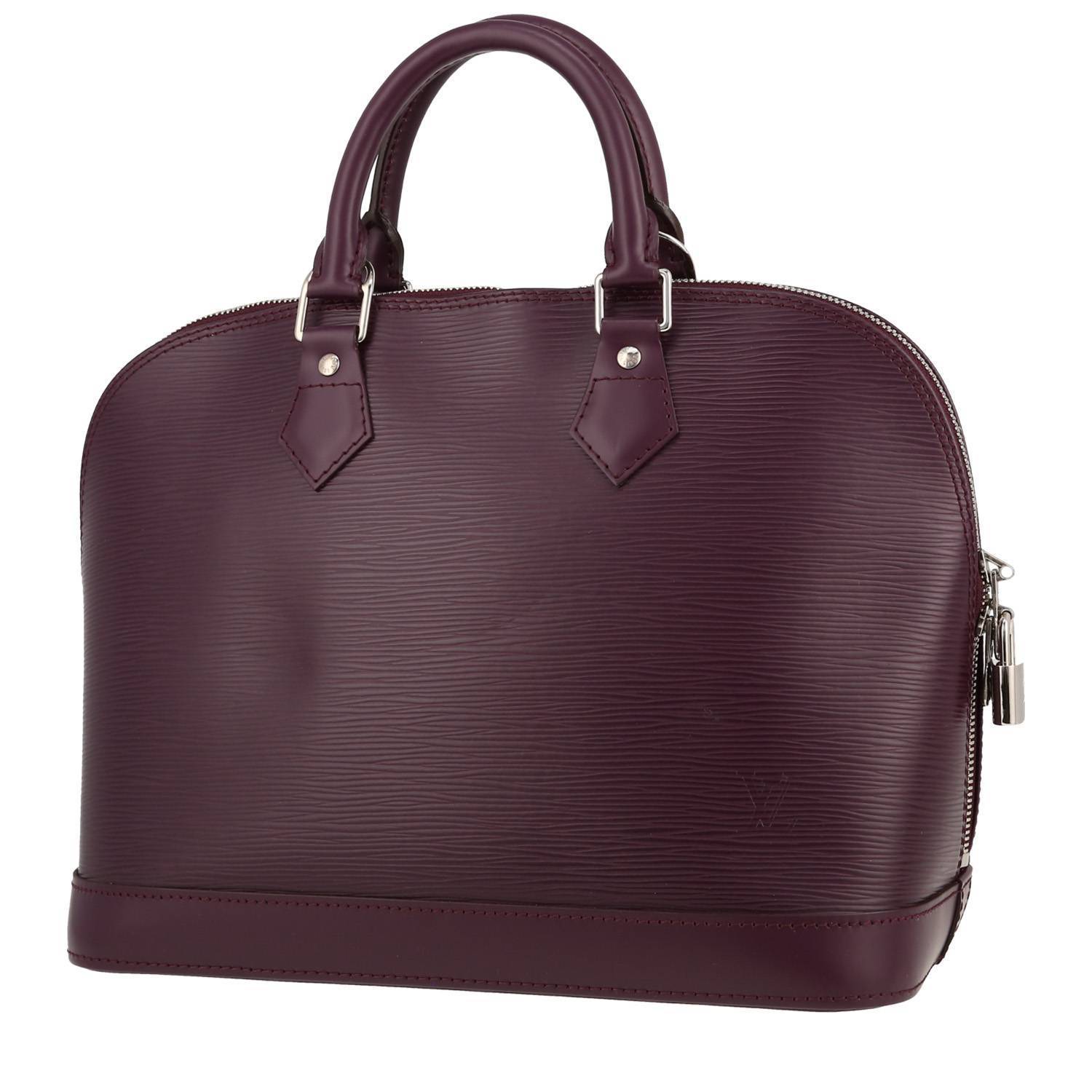 Sac à main Louis Vuitton Alma en cuir épi violet
