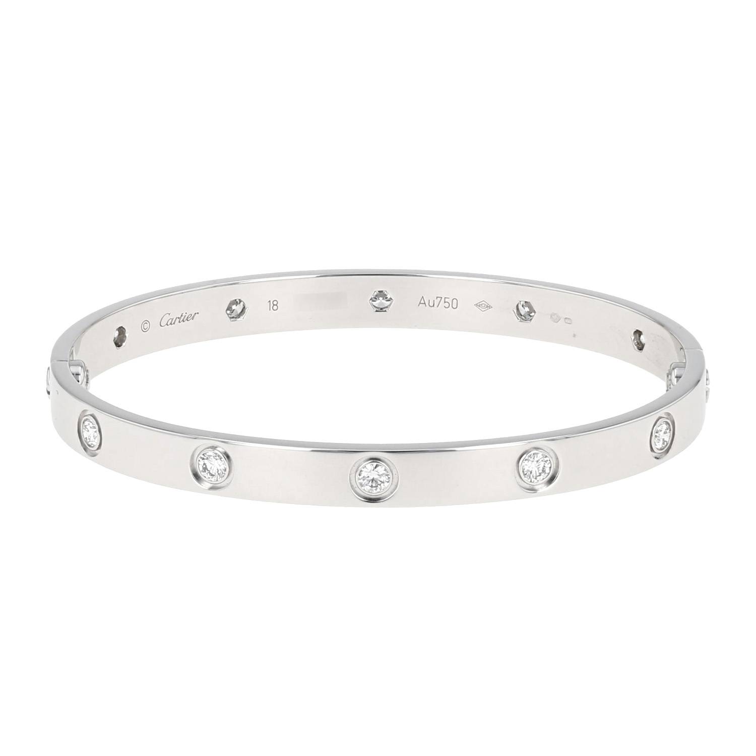 Bracelet Cartier Love 10 diamants en or blanc et diamants