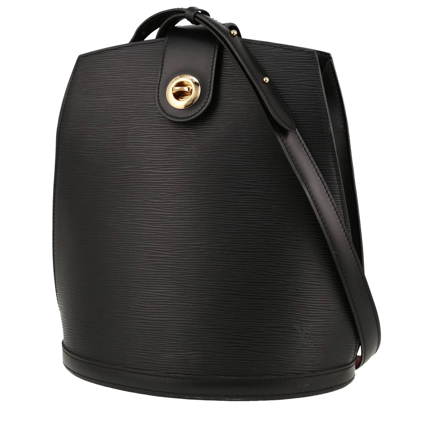 Sac à main Louis Vuitton Cluny en cuir épi noir