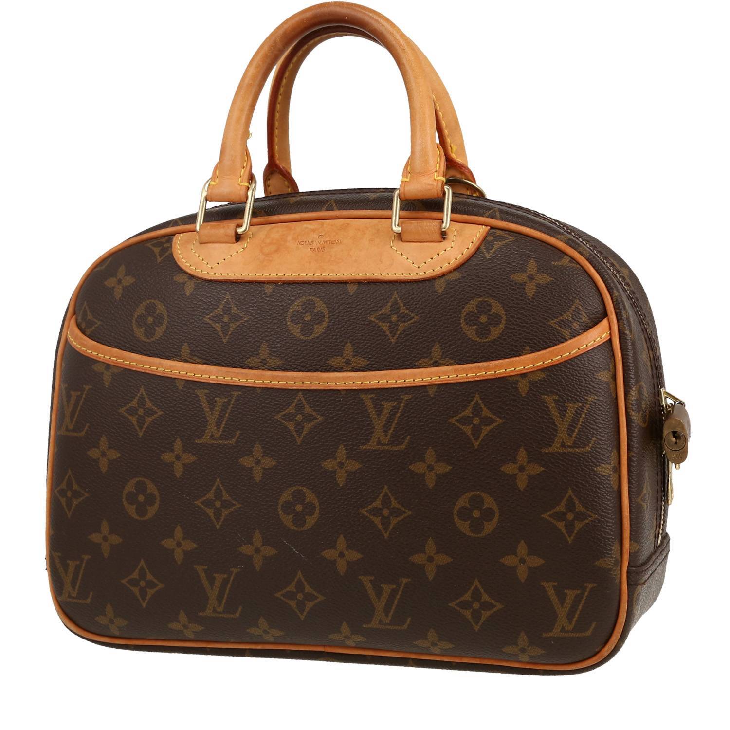 Sac à main Louis Vuitton Trouville en toile monogram marron et cuir