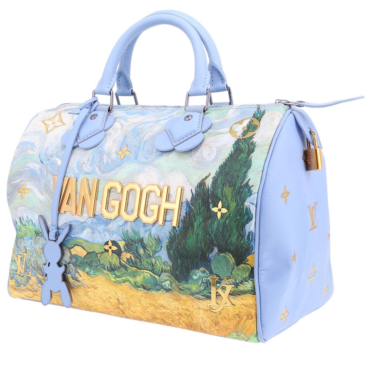 Sac à main Louis Vuitton Editions Limitées en cuir bleu vert et