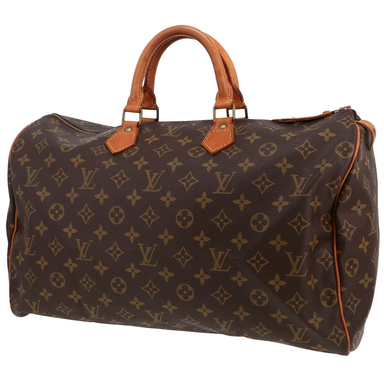 Sac à main Louis Vuitton Speedy 40 en toile monogram marron et cuir