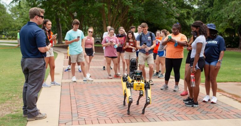Mac, Auburn University’s robot, is improving work on construction sites and more. Mac, Auburn University’s robot, is improving work on construction sites and more.