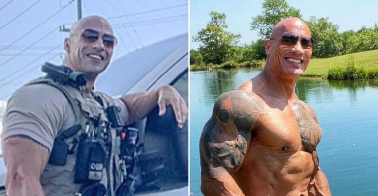 The Rock and his Morgan County look-a-like officer Eric Fields meet on social media The Rock and his Morgan County look-a-like officer Eric Fields meet on social media