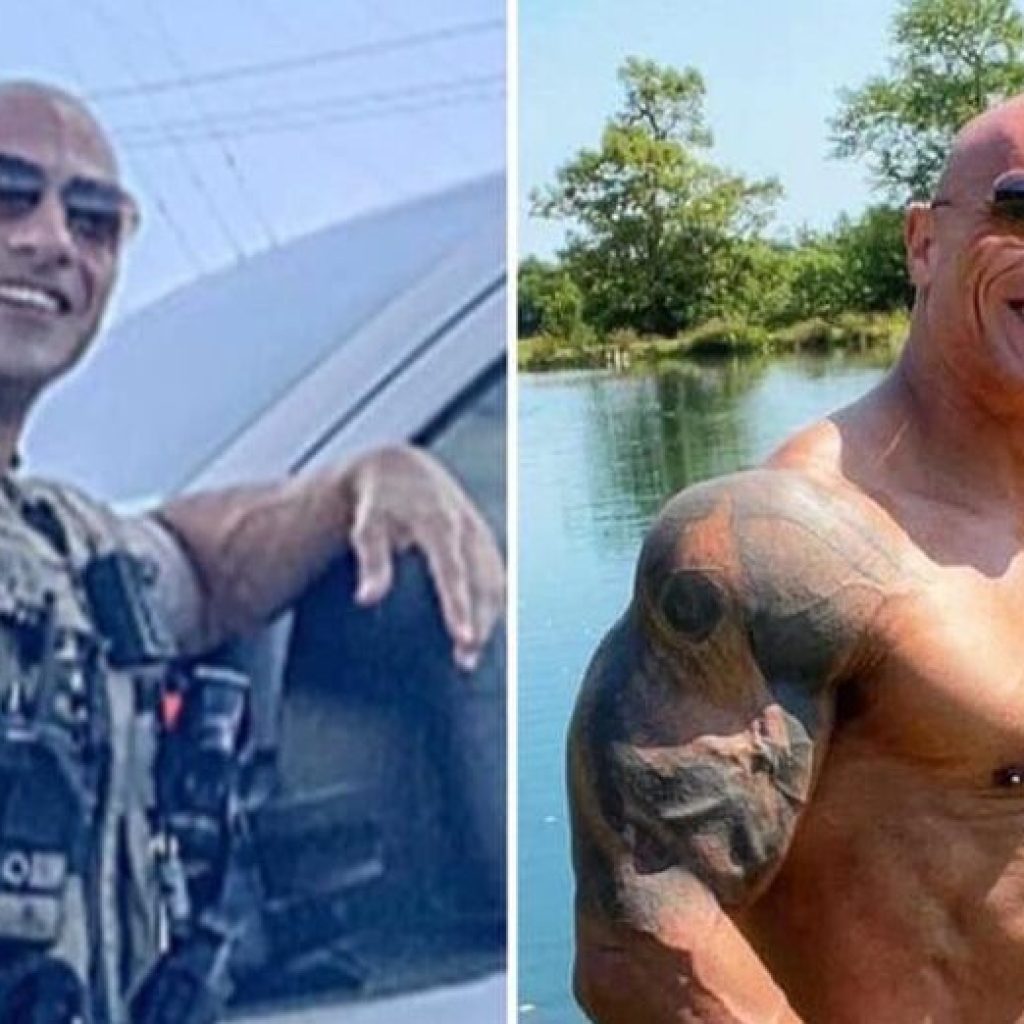 The Rock and his Morgan County look-a-like officer Eric Fields meet on social media The Rock and his Morgan County look-a-like officer Eric Fields meet on social media