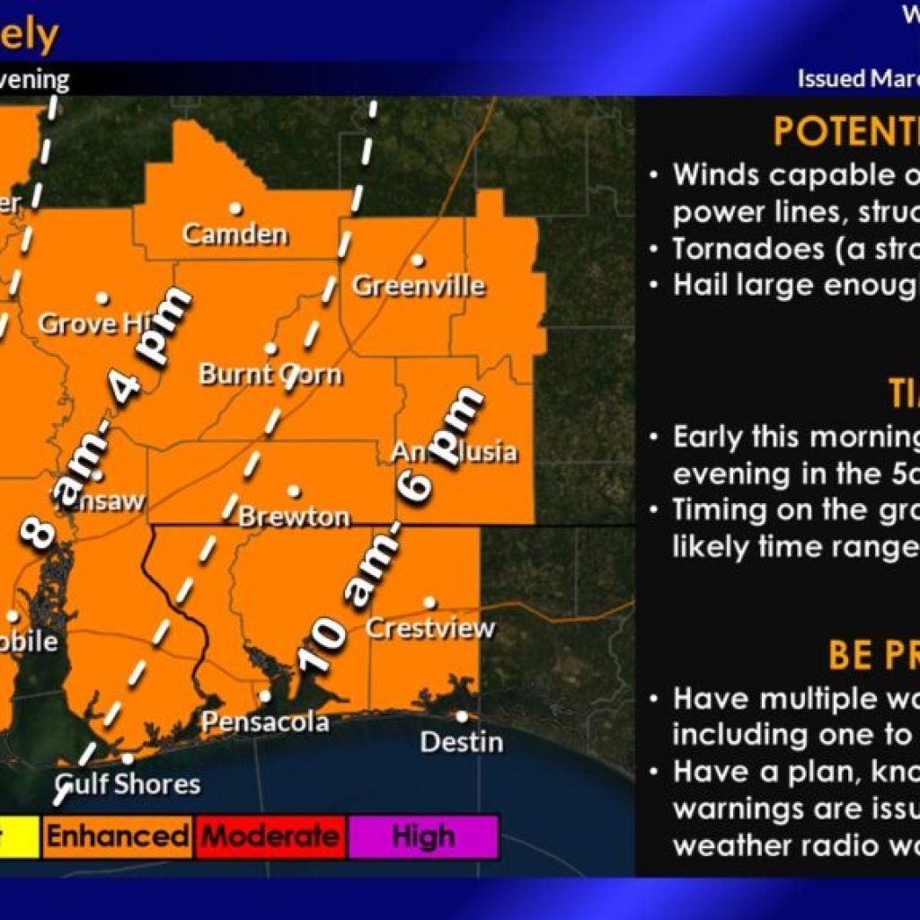 Prepare for severe weather in Southwest Alabama on March 18—tips on how to stay safe Prepare for severe weather in Southwest Alabama on March 18—tips on how to stay safe