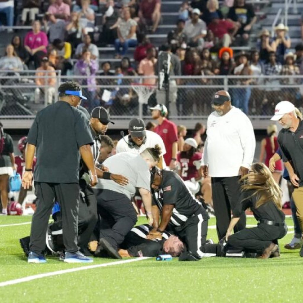 High school football ref becomes hero after fellow official collapses on field High school football ref becomes hero after fellow official collapses on field