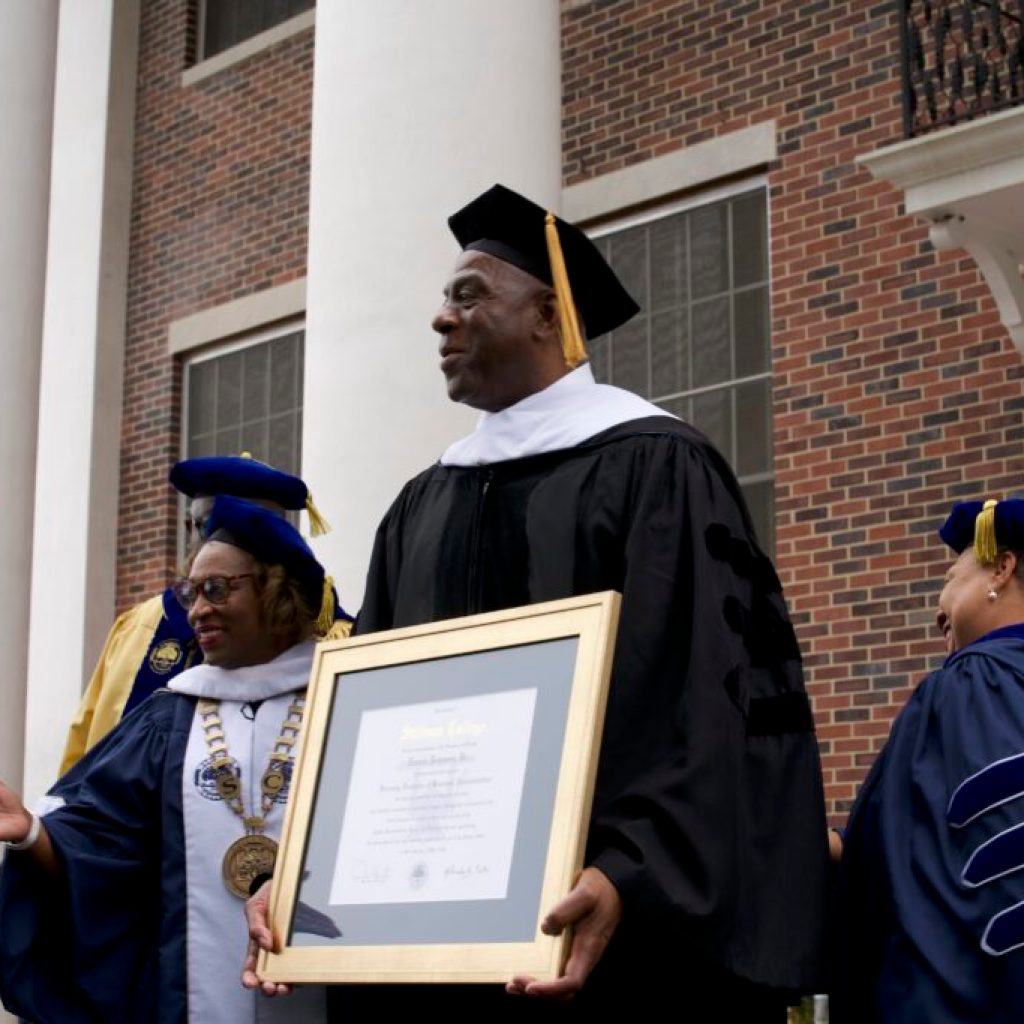 Magic Johnson receives honorary degree from Stillman College Magic Johnson receives honorary degree from Stillman College
