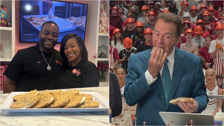 Nick Saban savors Birmingham baker’s oatmeal cream pies on ESPN Nick Saban savors Birmingham baker’s oatmeal cream pies on ESPN