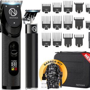 Novah Professional Hair Clippers for Men, Professional Barber Clippers and Trimmer Set, Mens Cordless Clipper, Fade Haircut Kit, Electric Hair Cut Machines Novah Professional Hair Clippers for Men, Professional Barber Clippers and Trimmer Set, Mens Cordless Clipper, Fade Haircut Kit, Electric Hair Cut Machines