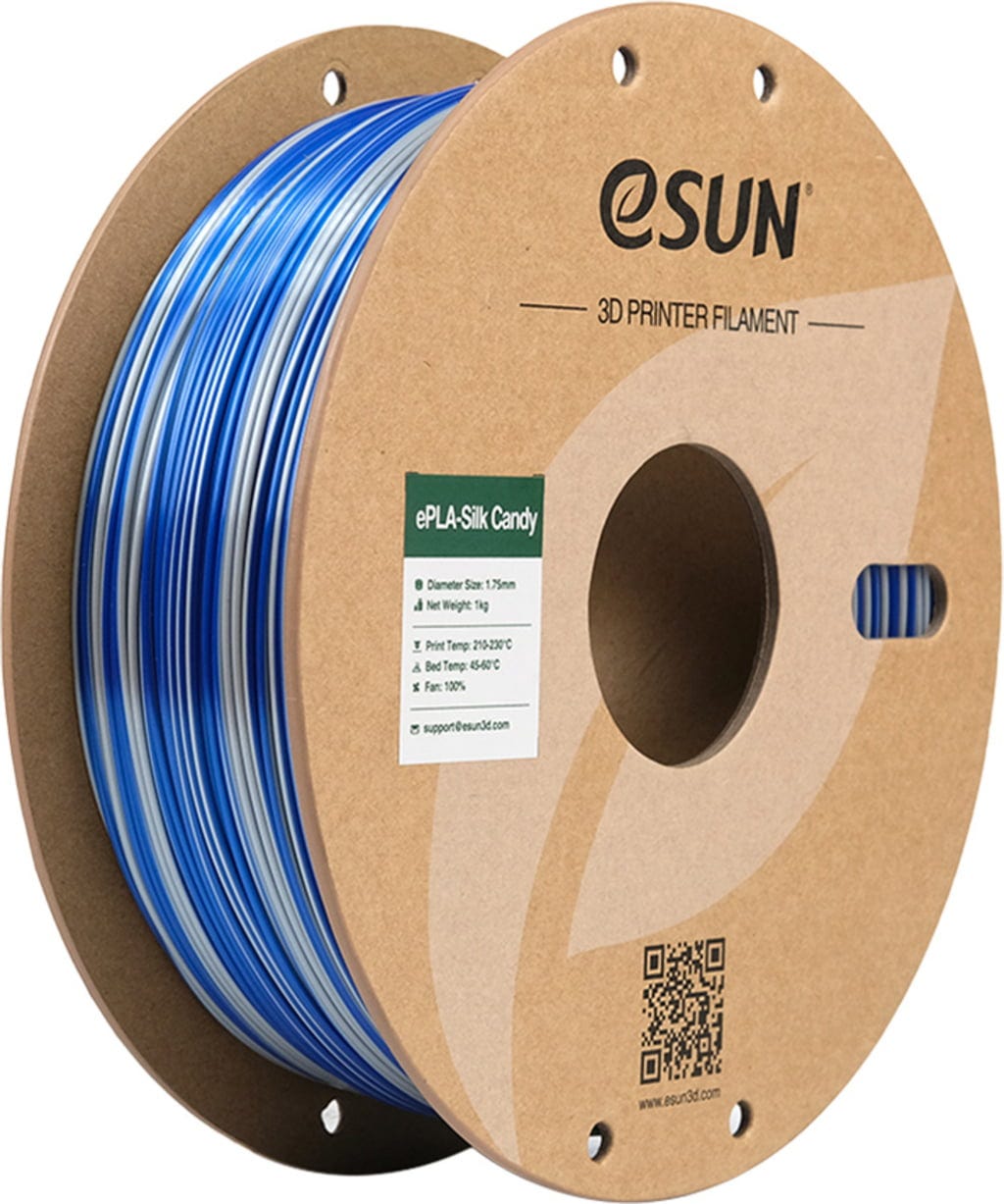 eSUN – Silk Candy Silber Blau – 1,75 mm – 1,0 kg