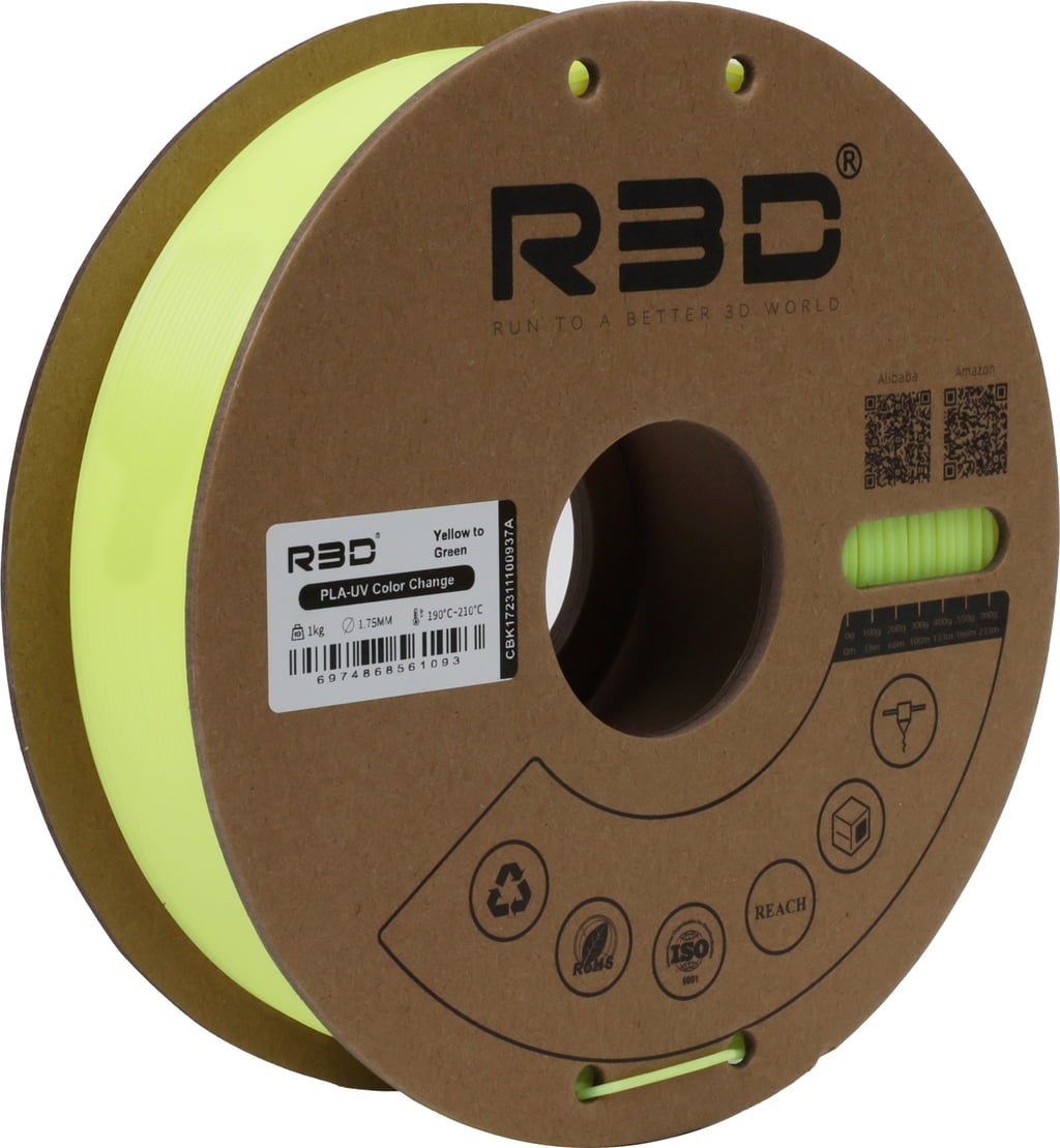 R3D – PLA UV Farbwechsel Gelb zu Grün – 1.75 mm – 1 kg