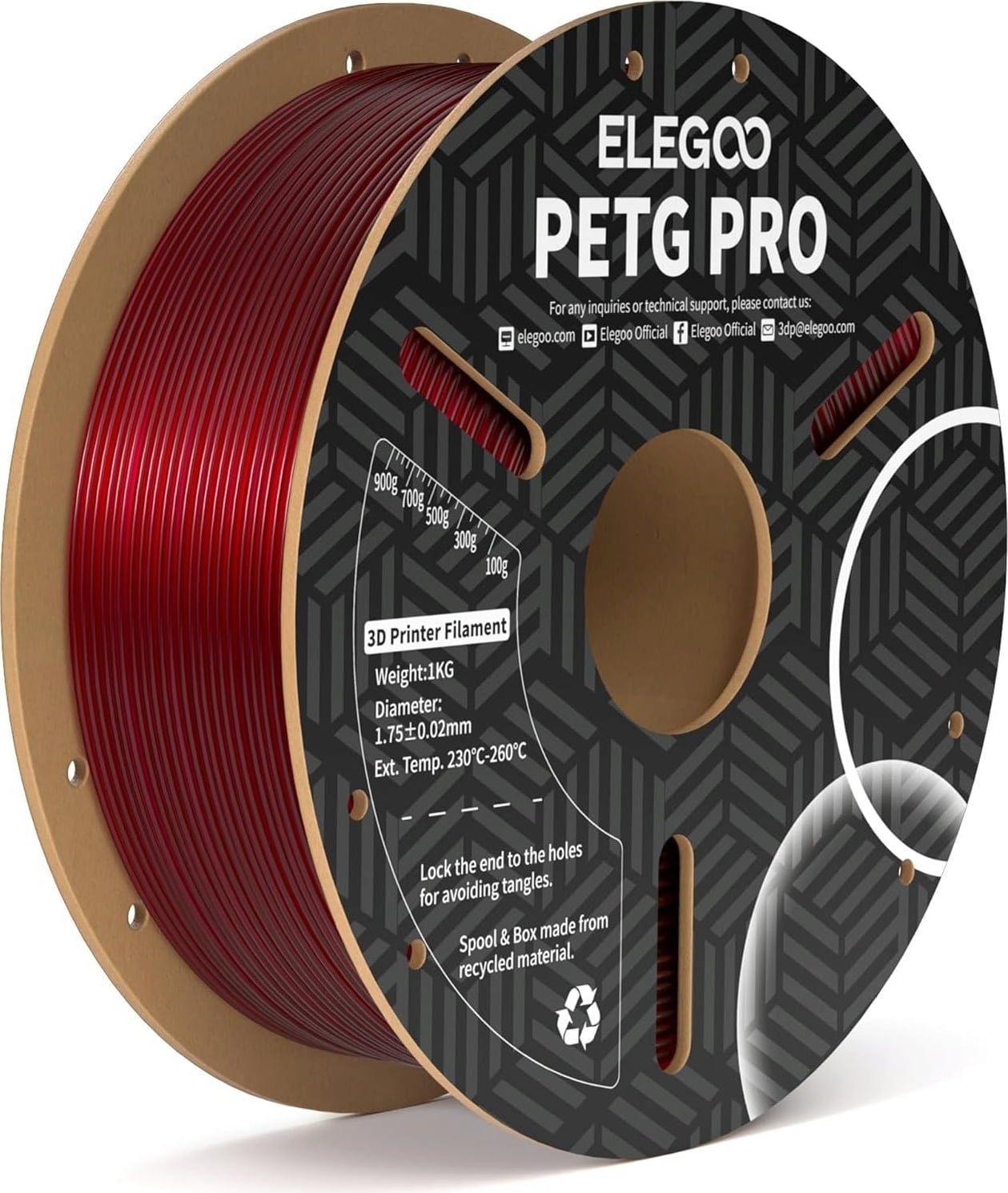 Elegoo – PETG PRO Burgundrot – 1,75 mm – 1 kg