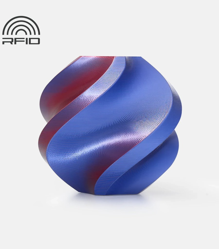 Bambu Lab – PLA Silk Zweifarbig Blau-Rot – 1,75 mm – 1,0 kg