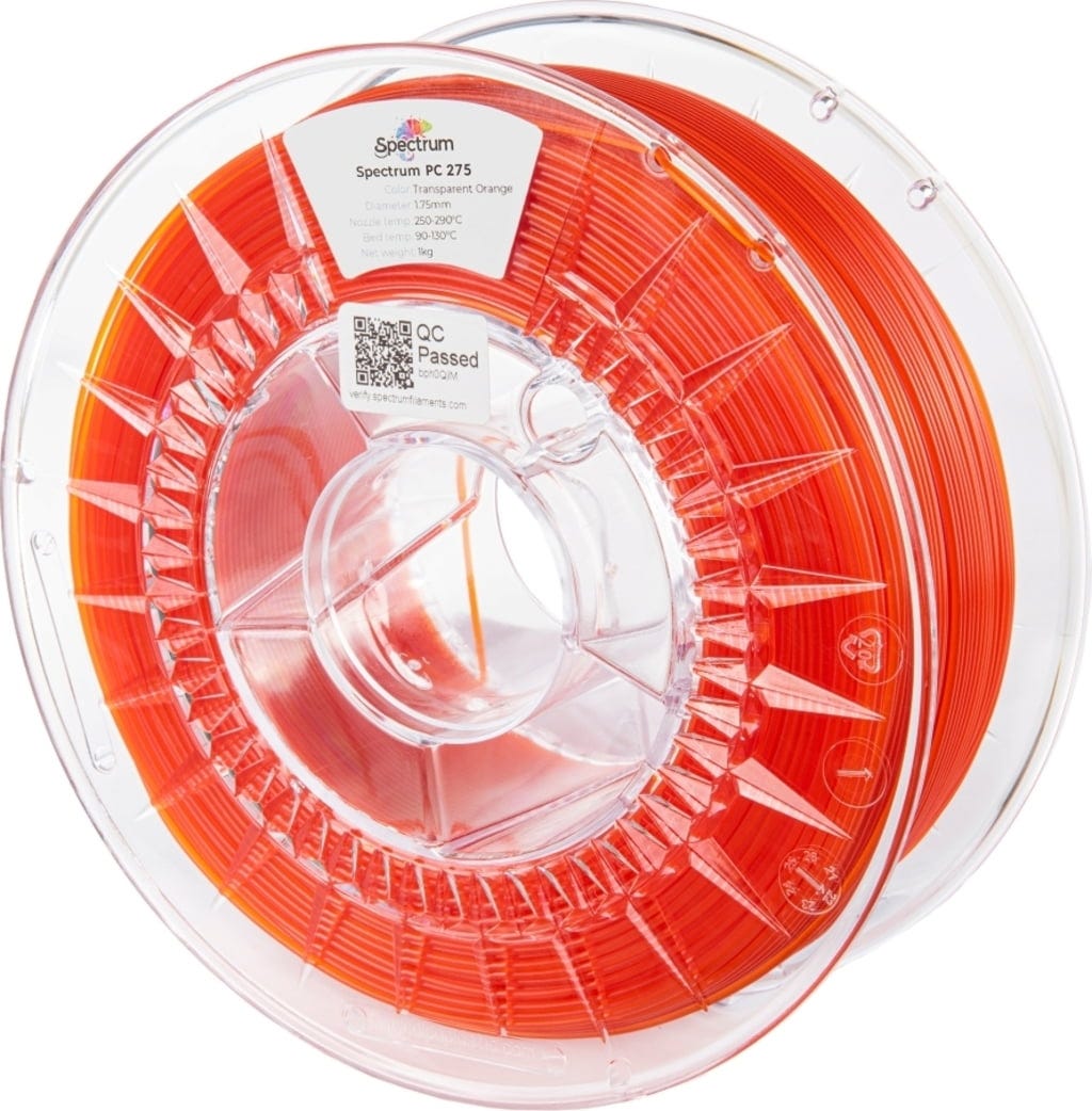 Spectrum – Polycarbonat Transparent Orange – 1,75 mm – 1 kg
