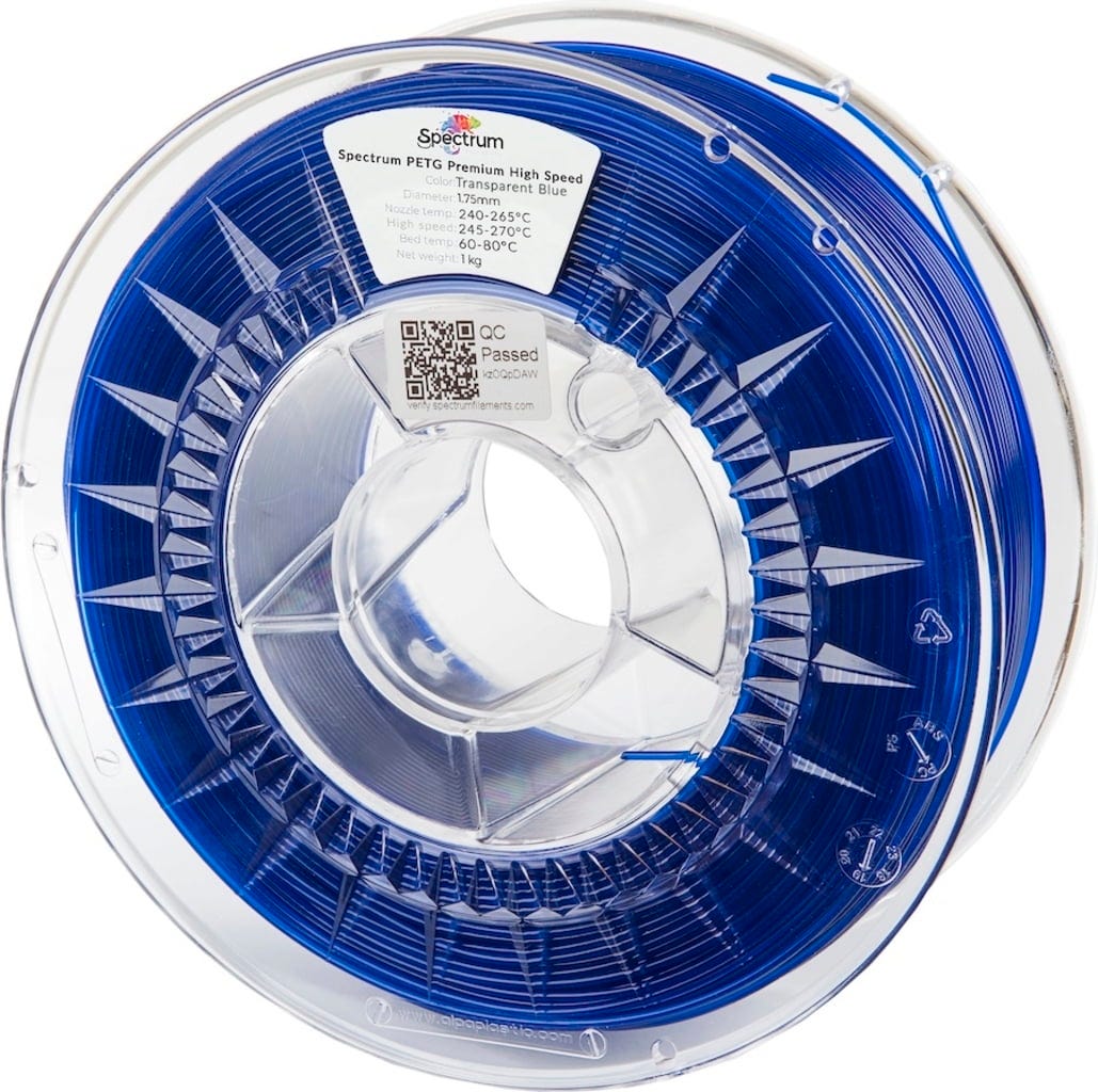 Spectrum – PETG High Speed Transparent Blue – 1,75 mm – 1 kg