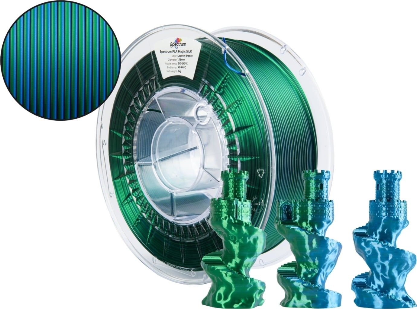 Spectrum PLA Magic Silk Lagoon Breeze – 1,75 mm / 1000 g