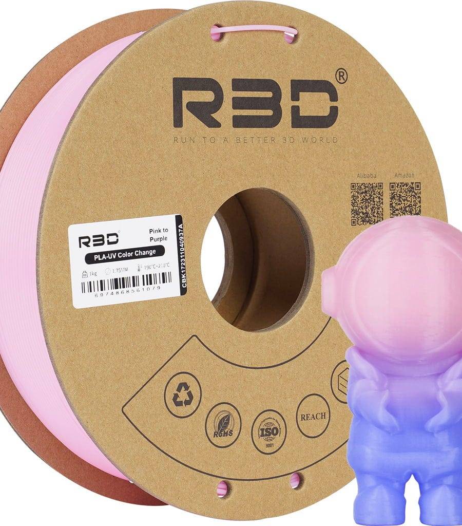 R3D – PLA UV Color Change Pink to Purple – 1,75 mm – 1 kg