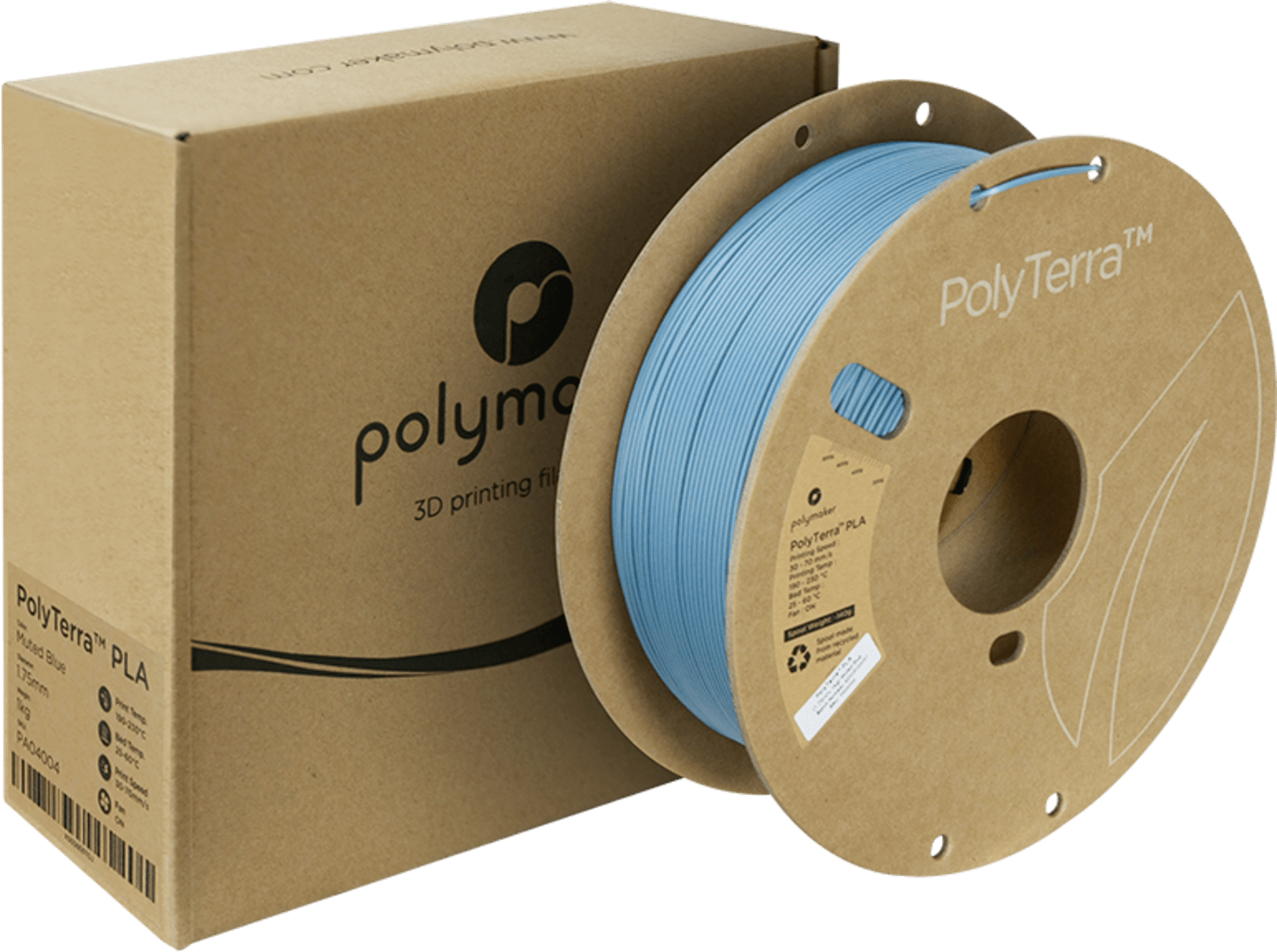 Polymaker – PolyTerra PLA Muted Blue – 1,75 mm – 1,0 kg