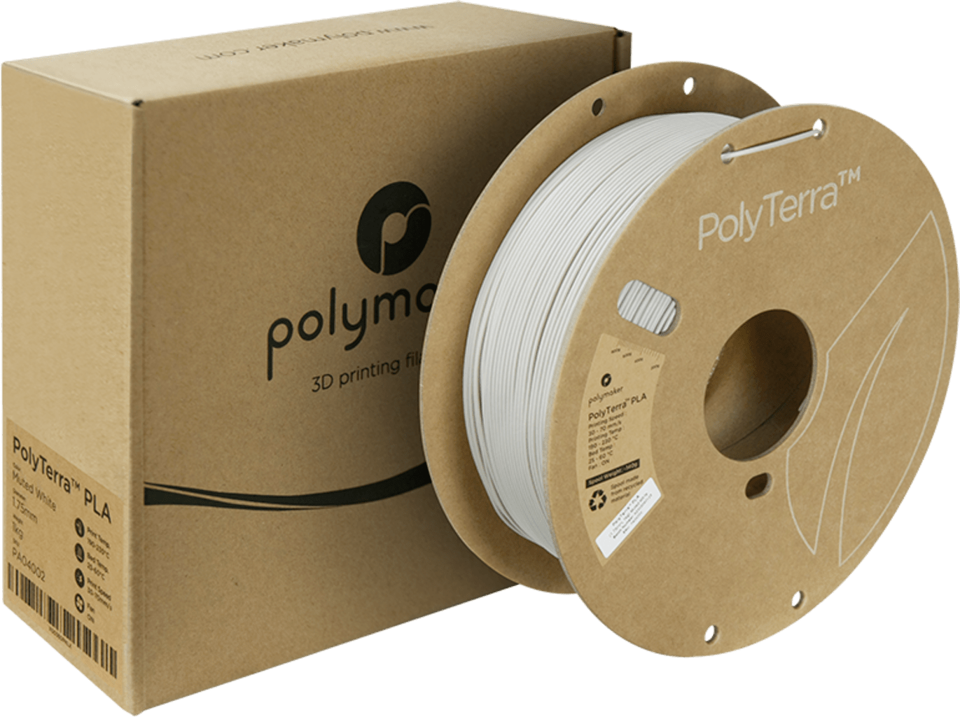 Polymaker – PolyTerra PLA Muted White – 1,75 mm – 1 kg