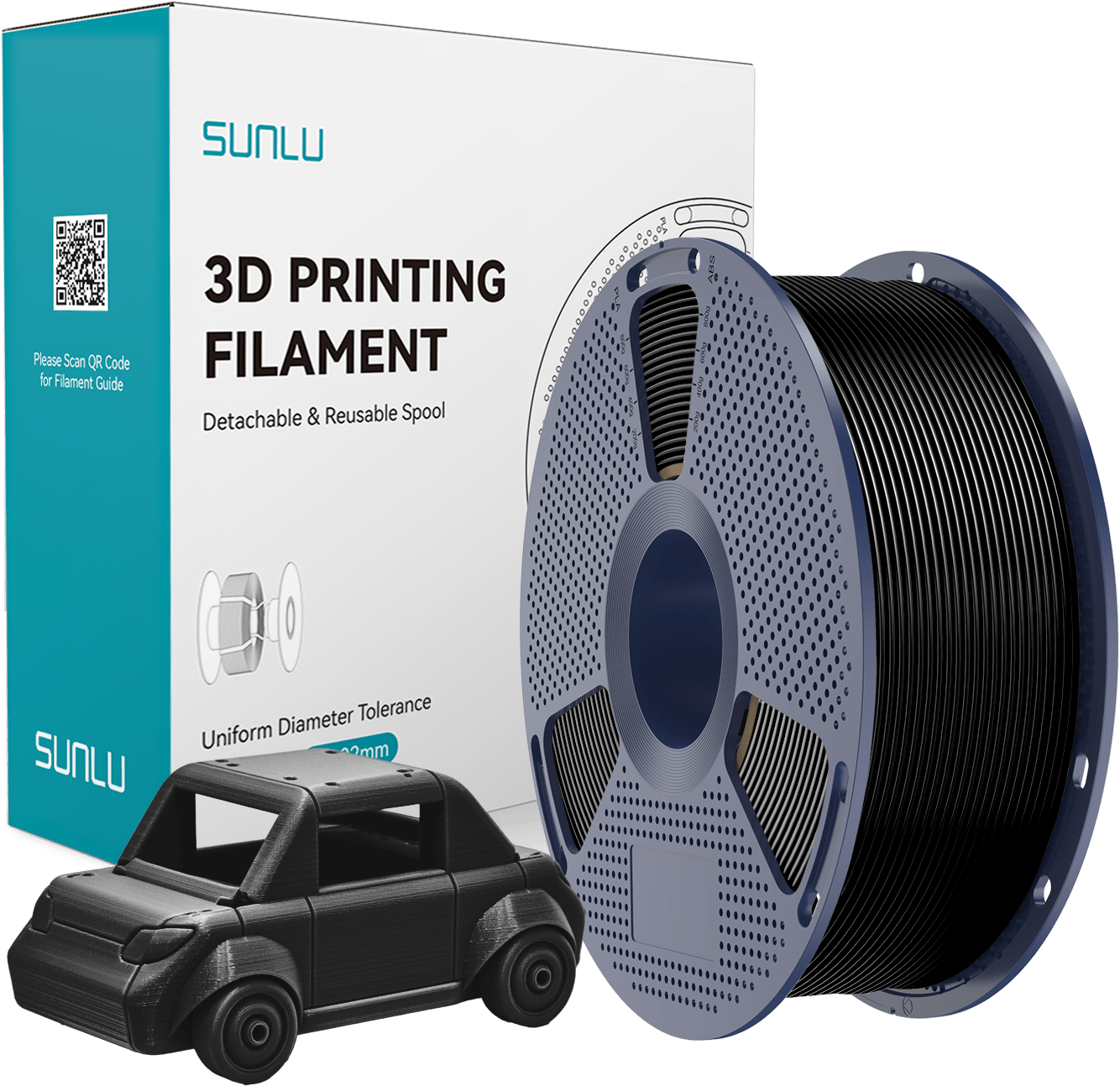 SUNLU – PETG Schwarz – 1,75 mm – 1 kg