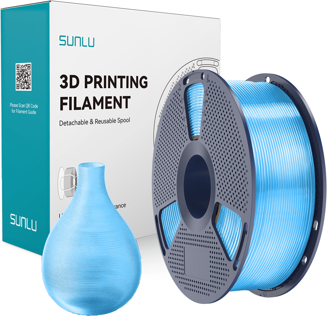 SUNLU – PETG Transparent Blue – 1,75 mm – 1 kg