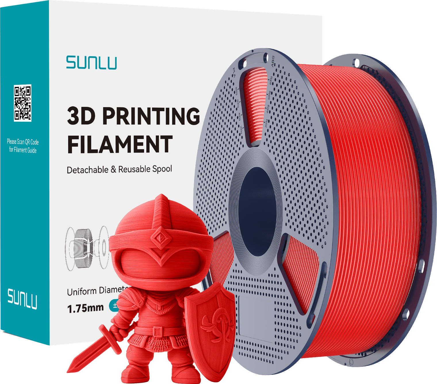 SUNLU – PLA+ Rot – 1,75 mm – 1,0 kg