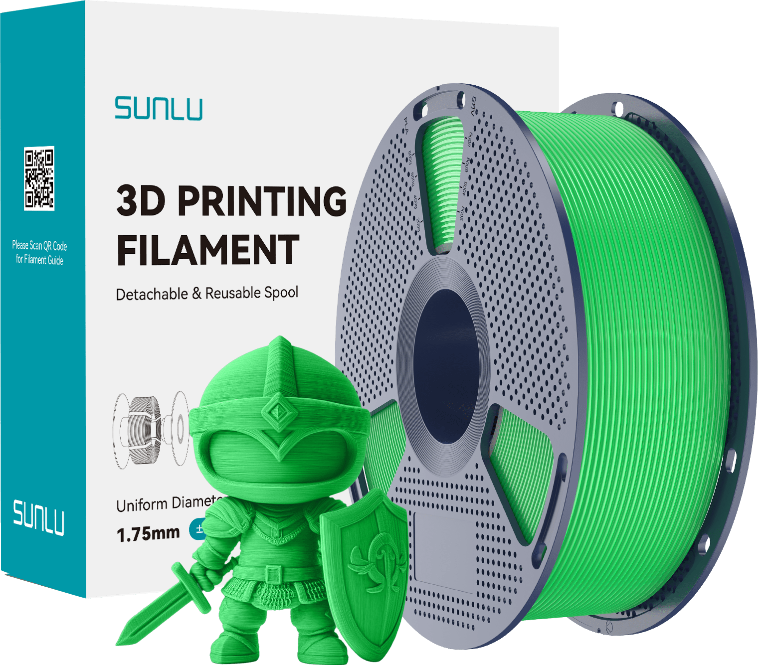 SUNLU – PLA+ Green – 1,75 mm – 1 kg