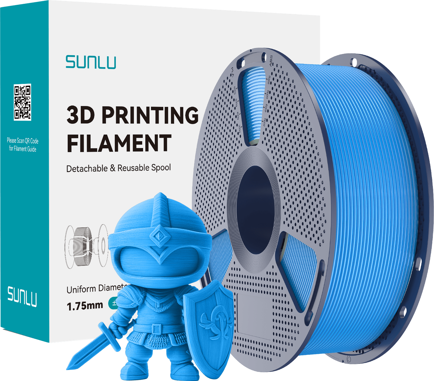 SUNLU PLA+ Cyan – 1,75 mm / 1000 g