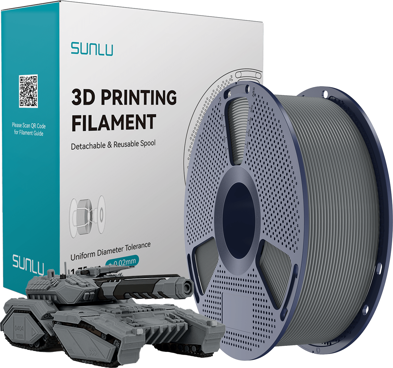 SUNLU – PLA Grau – 1,75 mm – 1 kg