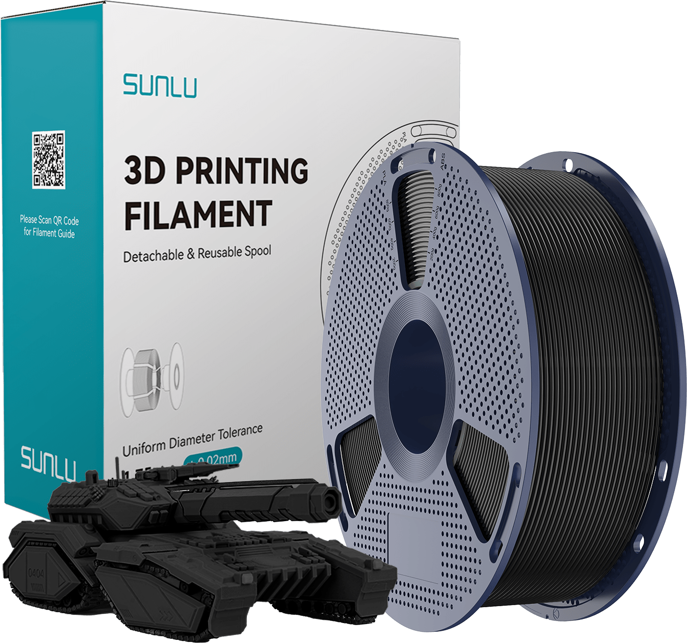 SUNLU – PLA Black – 1,75 mm – 1 kg