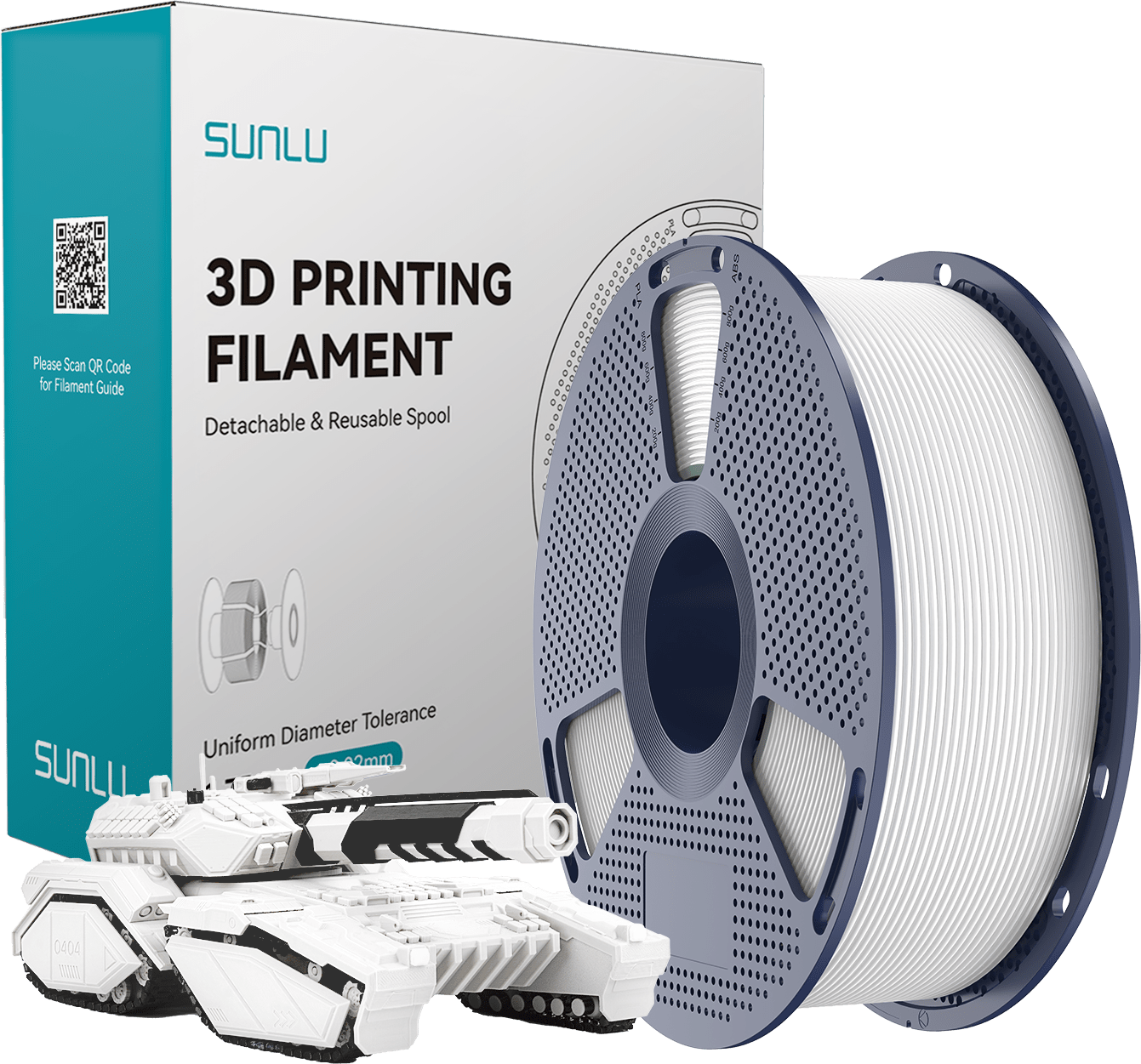 SUNLU – PLA Weiß – 1,75 mm – 1 kg