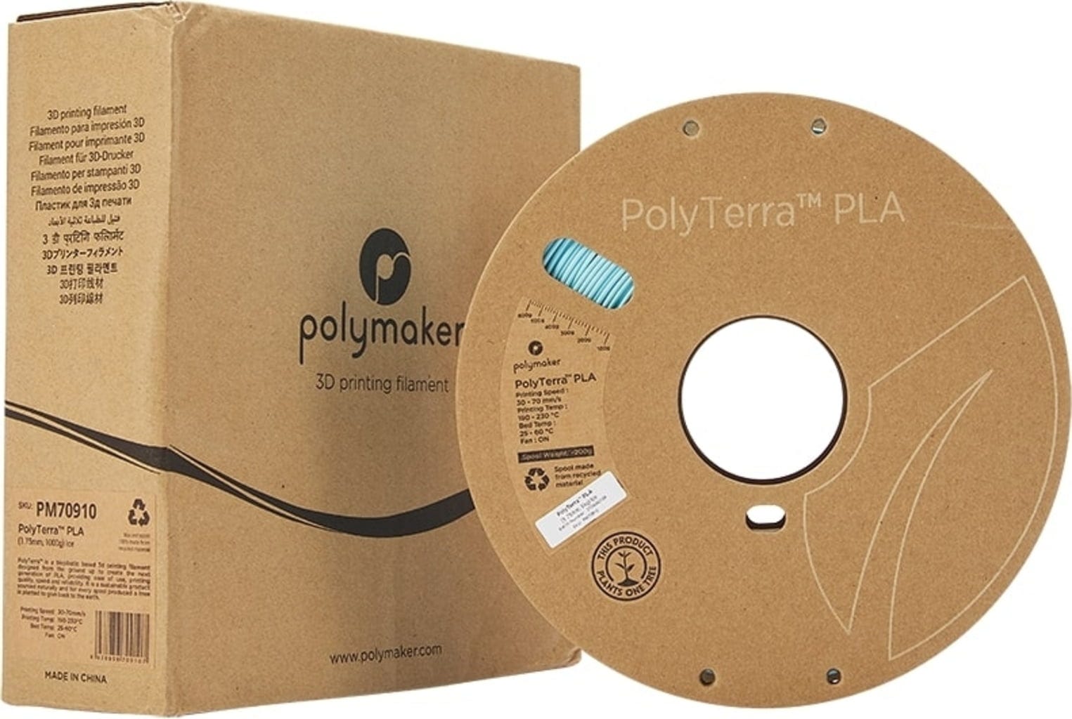 Polymaker – PolyTerra PLA Ice – 1,75 mm – 1,0 kg