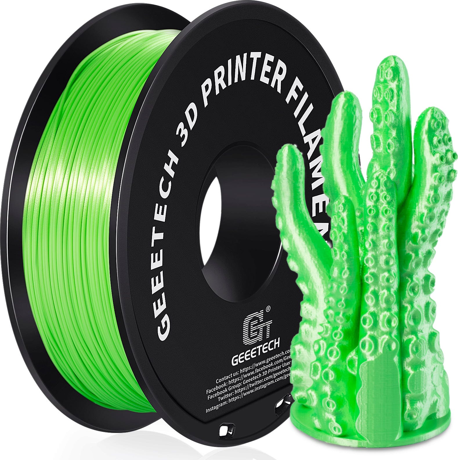 GEEETECH – PLA Seidenglanz Grün – 1,75 mm – 1,0 kg