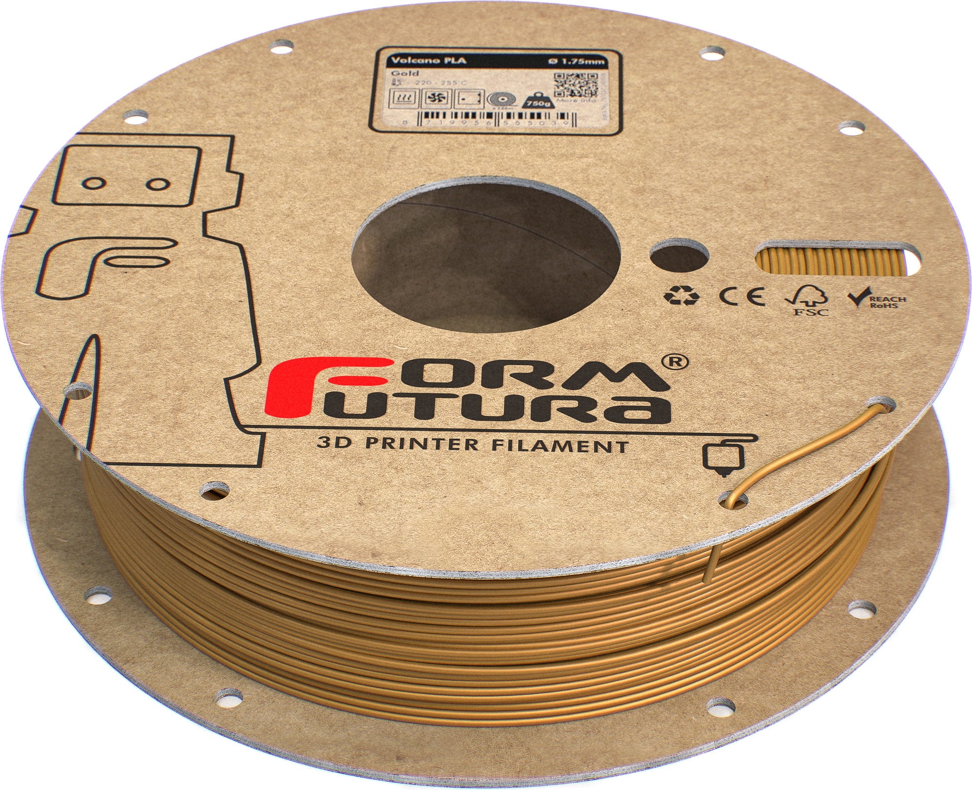 FormFutura – Volcano PLA Gold – 1,75 mm – 0,75 kg