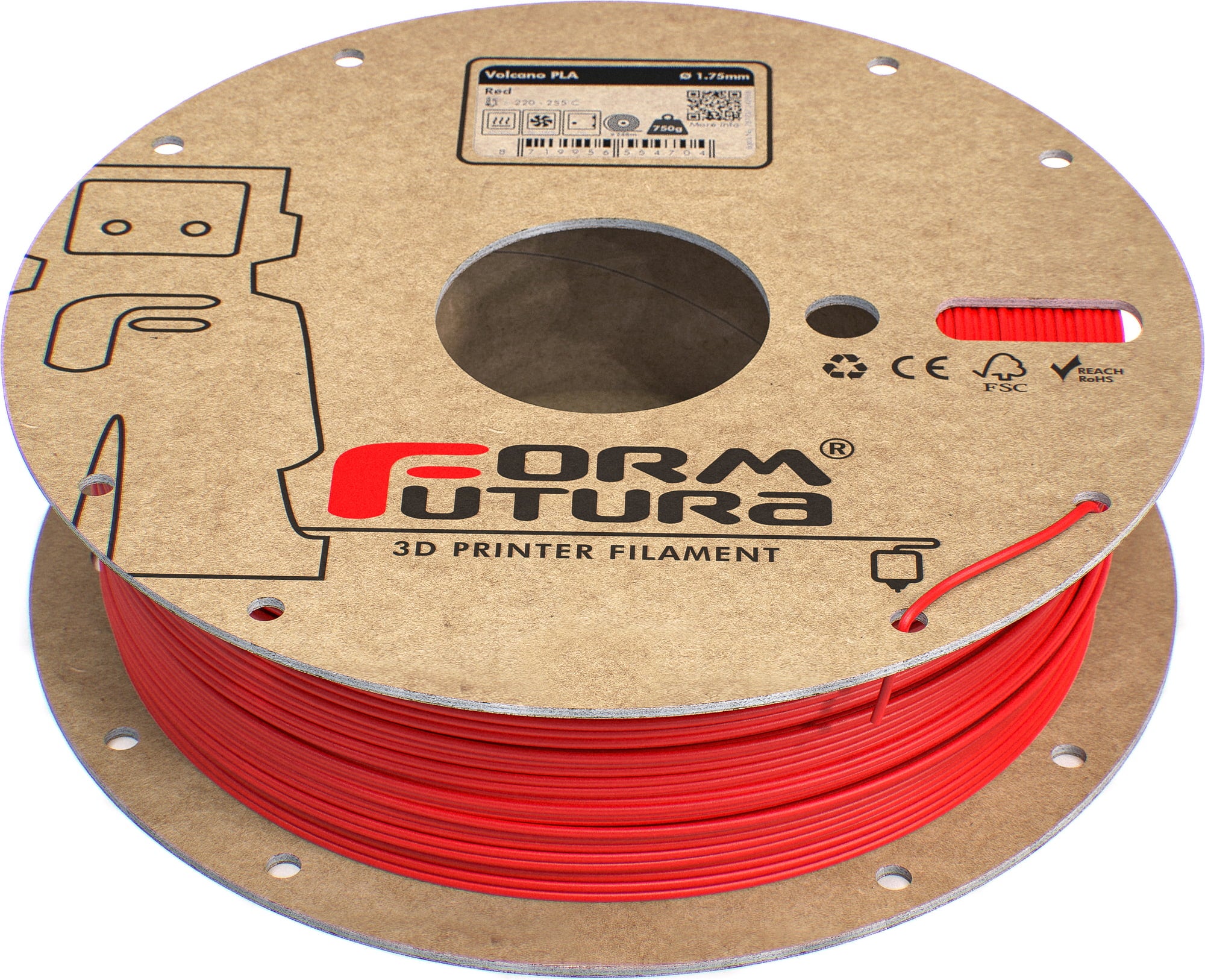 FormFutura – Volcano PLA Red – 1.75 mm – 0.75 kg