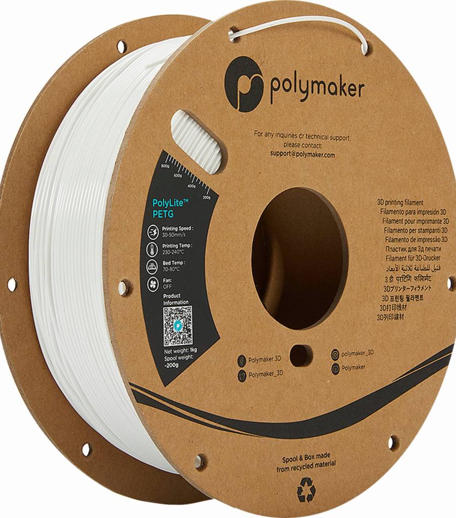 Polymaker – PolyLite PETG Weiß – 1,75 mm – 1 kg
