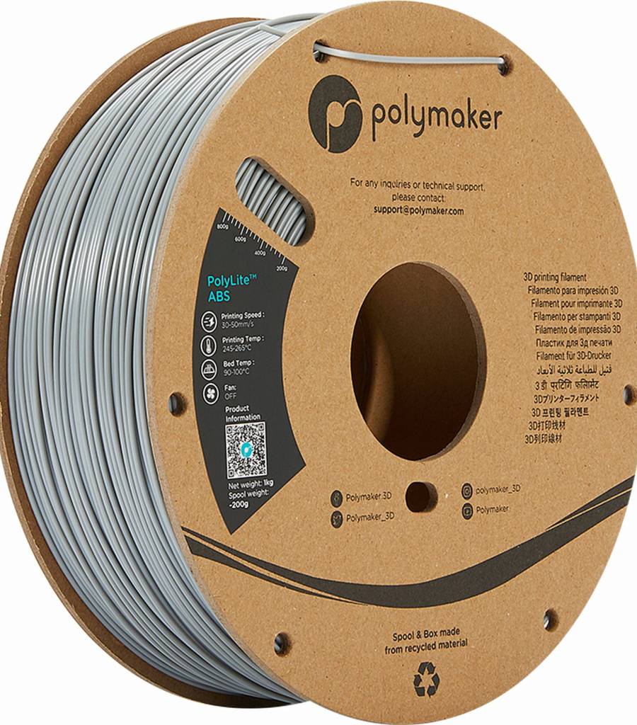 Polymaker – PolyLite ABS Grau – 1,75 mm – 3,0 kg