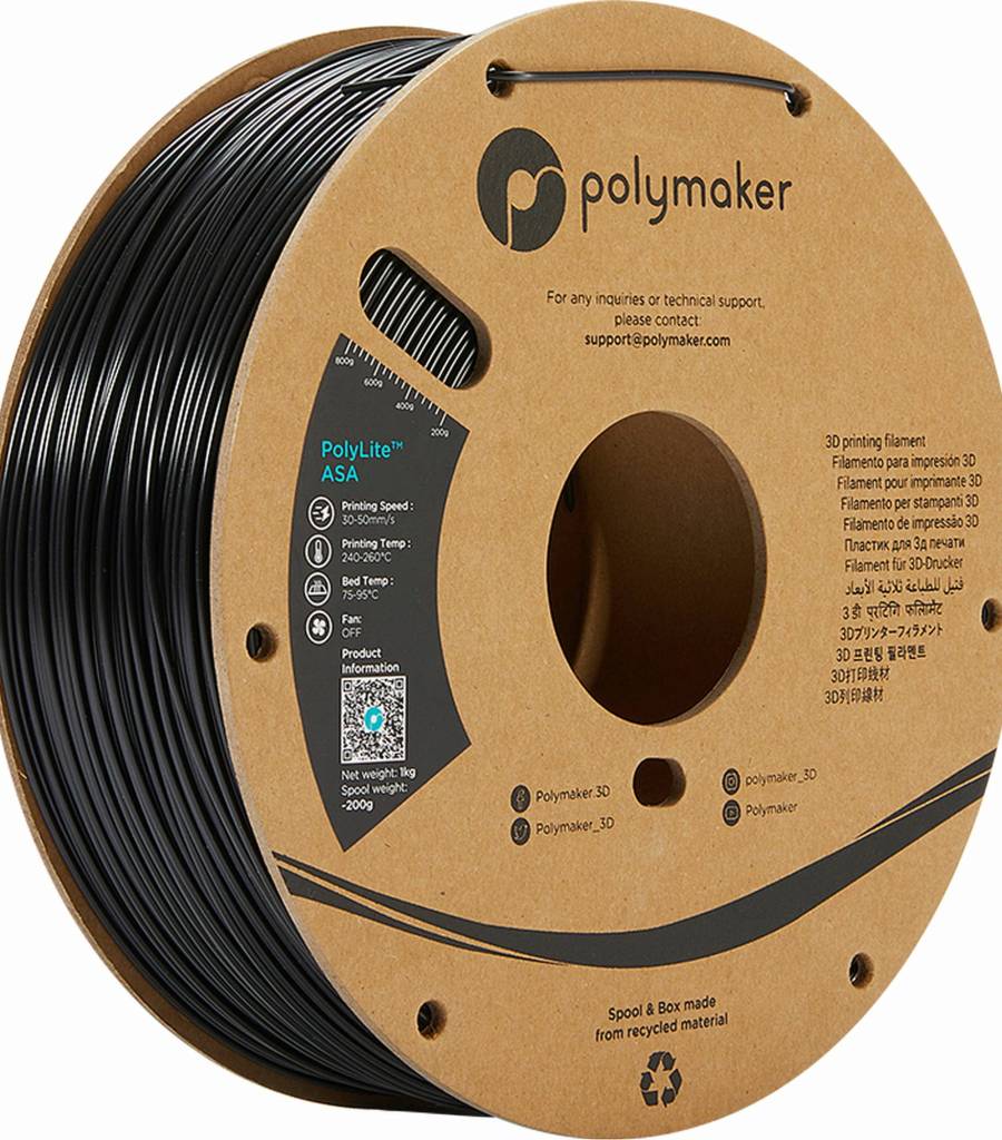 Polymaker – PolyLite ASA Schwarz – 1,75 mm – 1,0 kg