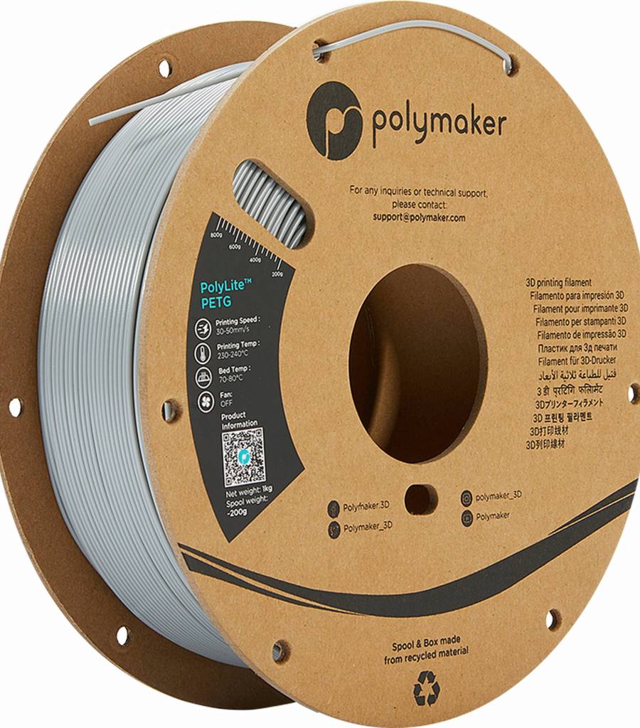 Polymaker – PolyLite PETG Grau – 1,75 mm – 3,0 kg